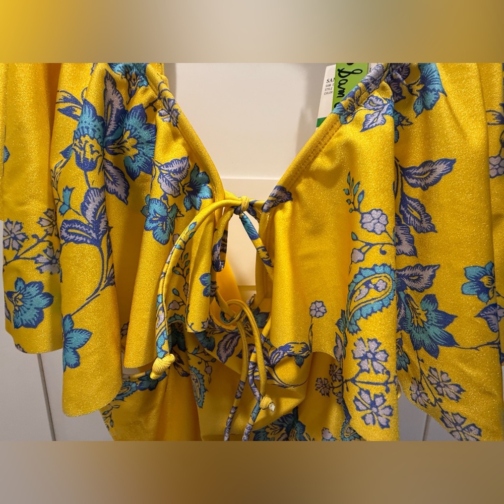 Sam Edelman Yellow Flora Monokini size Large, NWT! - Picture 7 of 14